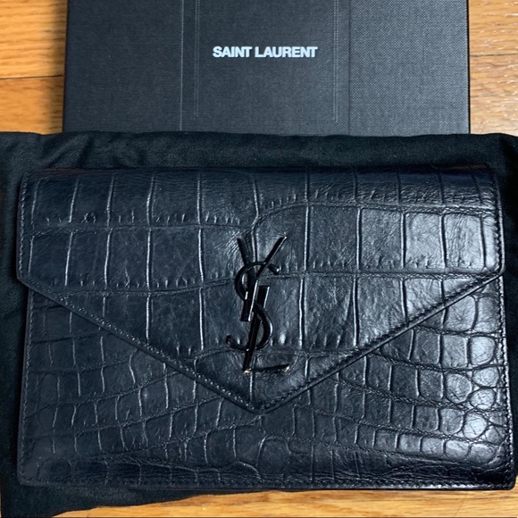 Yves Saint Laurent Handbags - Saint Laurent Croc Embossed Crossbody